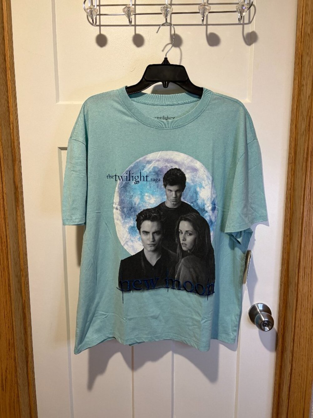 Twilight New Moon Edward Bella Jacob Graphic T Shirt Blue Large NWT